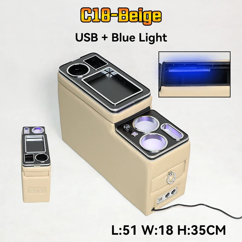 For Ford Tourneo Custom Row Front Railing Box Set General Business Armrest Central Store Business Car Mobile Charge Usb