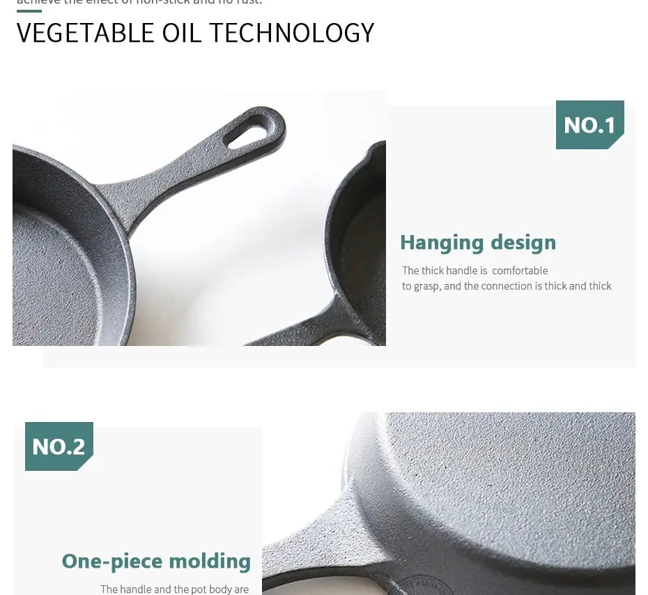 14/16/20cm Cast Iron Frying Pan,Non-stick Skillet Kitchen Fry Pot,Breakfast Pan Omelette  pancake pan,Induction Cooking Cookware WardBoyzPROShop