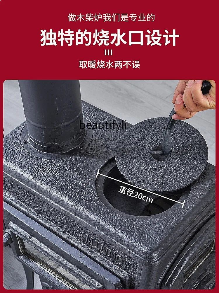 Cast Iron Wood Burning Stove 8kW Fireplace Heater for Home Heating