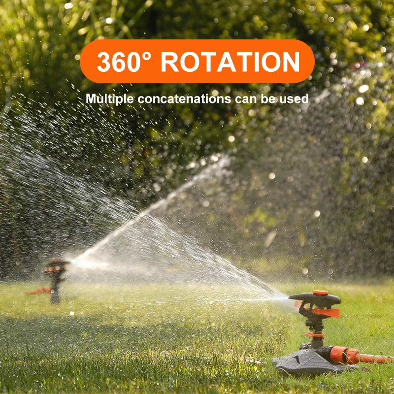 Automatic Garden Watering Lawn Sprinklers 360° Rotation Irrigation Watering System with Nozzle Grass Plant for Farm Outdoor Yard
