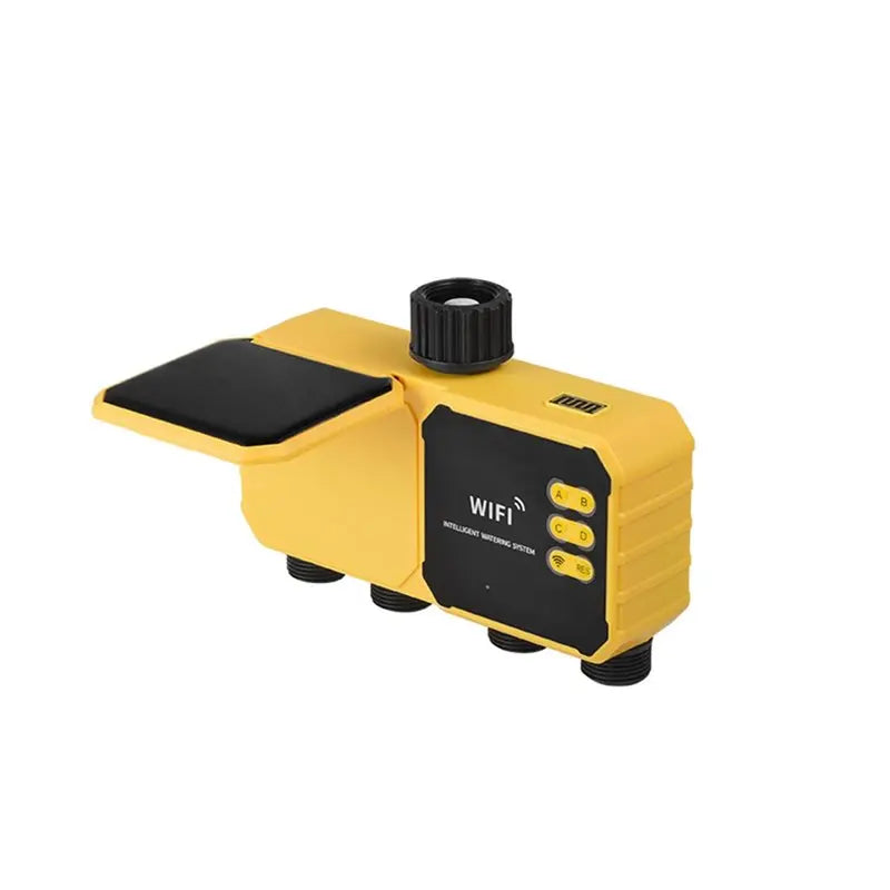 J1UL1N Solar Powered Outdoor Water Timer Automatic Irrigation System 4 Outlets WIFI Solar Irrigation Timing Controller
