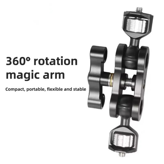 BEXIN TM-5 Articulating Magic Arm with Dual Ball Head for Tripod Phone Clip 1/4" Screw for LED Light LCD Monitor Microphone