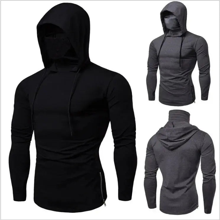 Factory Direct Sales Solid Color Autumn Leisure Fitness Sweatshirt Men's Thin Sweater Hooded Long-sleeved Hoodie WardBoyzPROShop