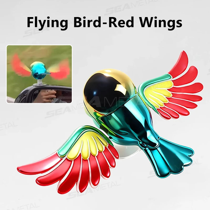 BLALION 2025 New Simulated Flying Bird Car Ornament Wing can Swing Wind-Powered Bird in Flight Decor Car Moto Bicycle Decoration