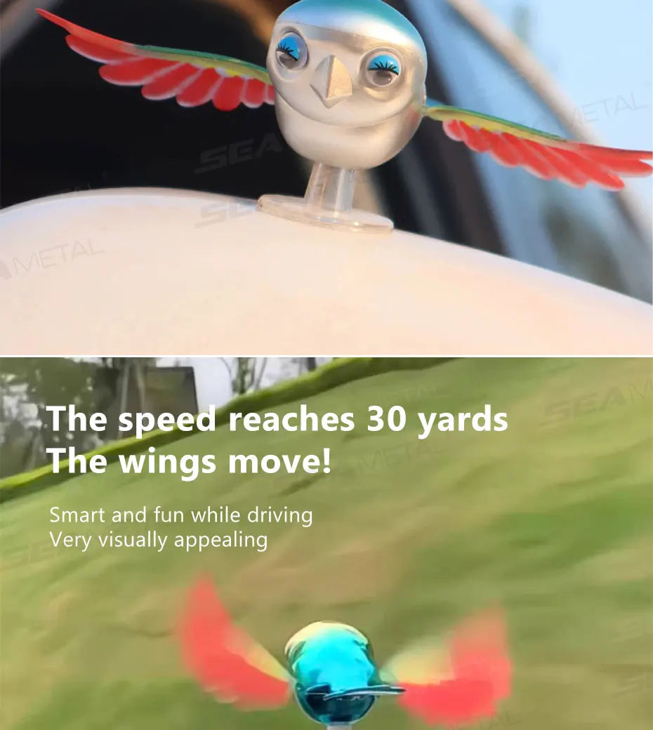 BLALION 2025 New Simulated Flying Bird Car Ornament Wing can Swing Wind-Powered Bird in Flight Decor Car Moto Bicycle Decoration