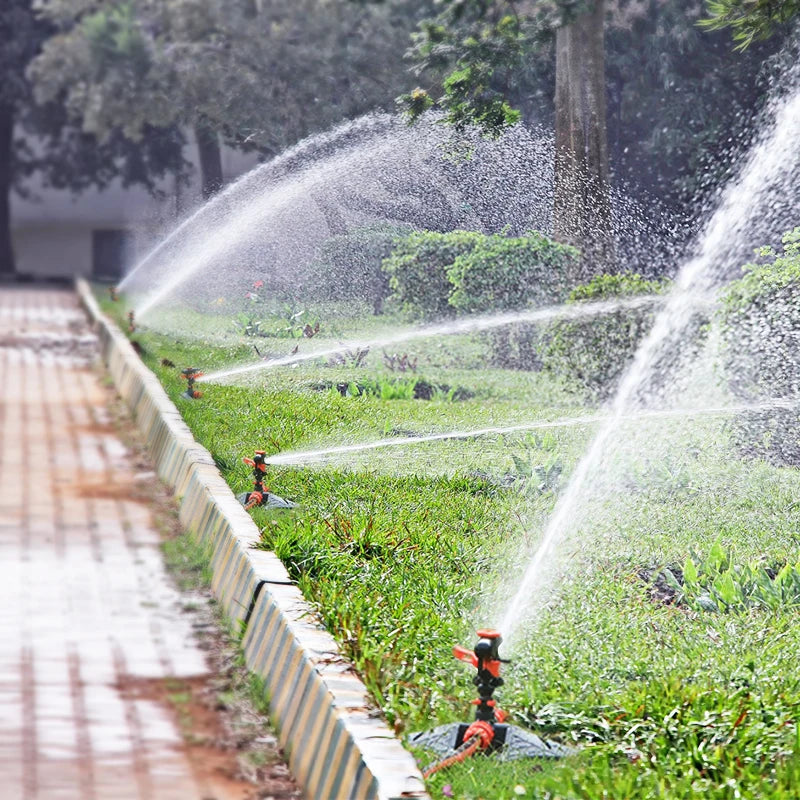 Automatic Garden Watering Lawn Sprinklers 360° Rotation Irrigation Watering System with Nozzle Grass Plant for Farm Outdoor Yard