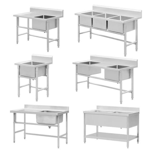 Modern freestanding outdoor sink Commercial kitchen Steel wash basin