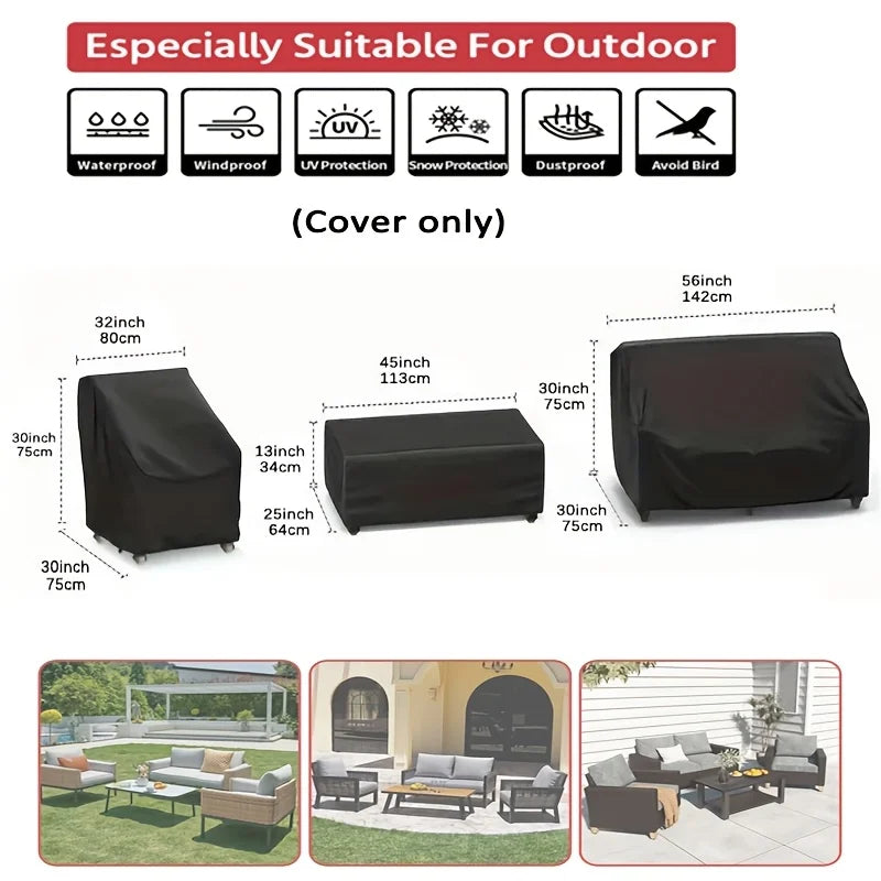 4 Piece/set of Terrace Furniture Cover - Durable Oxford Fabric Material for Living Room, Patio, Balcony and Terrace Furniture