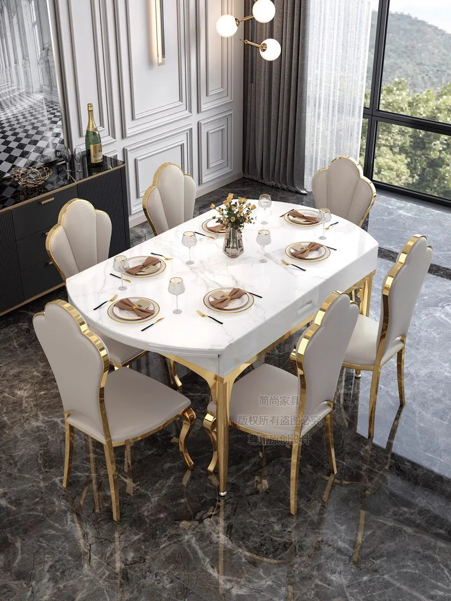 Beauty Luxury Dining Table Modern Simple Exquisite Glamour Dining Tables Trendy Classic Tavolo Pieghevole Home Furniture