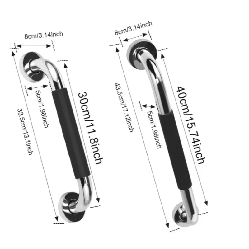 Shower Toilet Handrail Stainless Steel/Plastic Bathroom Tub Grab Bar Anti Slip Prevent Falls for Elderly Safety Support Handle