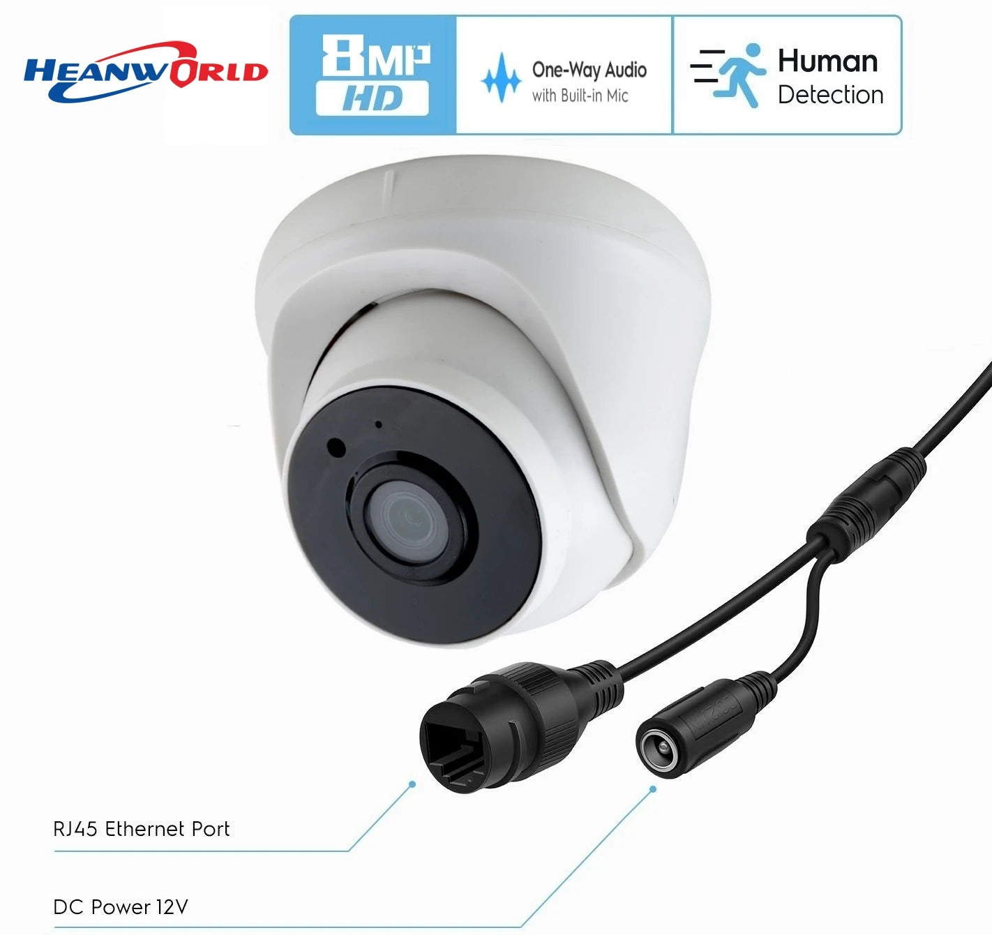 4K 8MP 5MP IP Camera Dome with IR Night Vision Microphone Network Security CCTV Camera Support-Onvif 3MP
