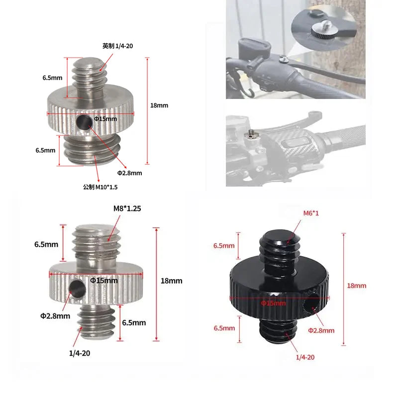Conversion Screw 1/4 to 1/4 3/8" M4 M5 M6 M8 M10 Screw Projector Adapter DSLR Camera Tripod Ballhead Photography Fixing Mount