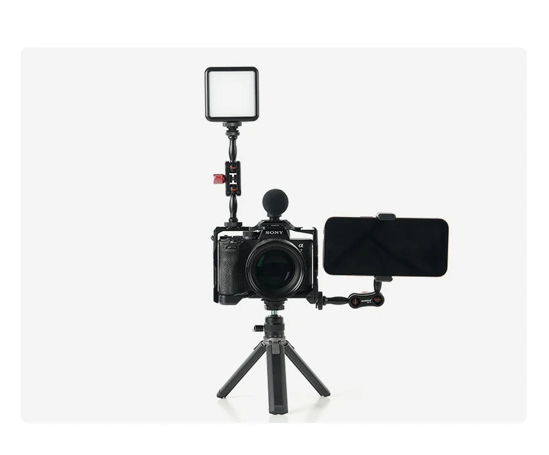 AMBITFUL 360° Double Ballhead Magic Arm With Super Clamp Kit 1/4" Screw Ball Head Adapter For Monitor LED Light Camera