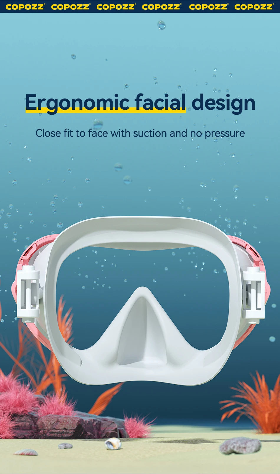 COPOZZ Professional  Diving Mask Full Vision Mask Underwater Snorkel Mask Set Swimming Snorkel HD Anti Fog Diving Equipment WardBoyzPROShop