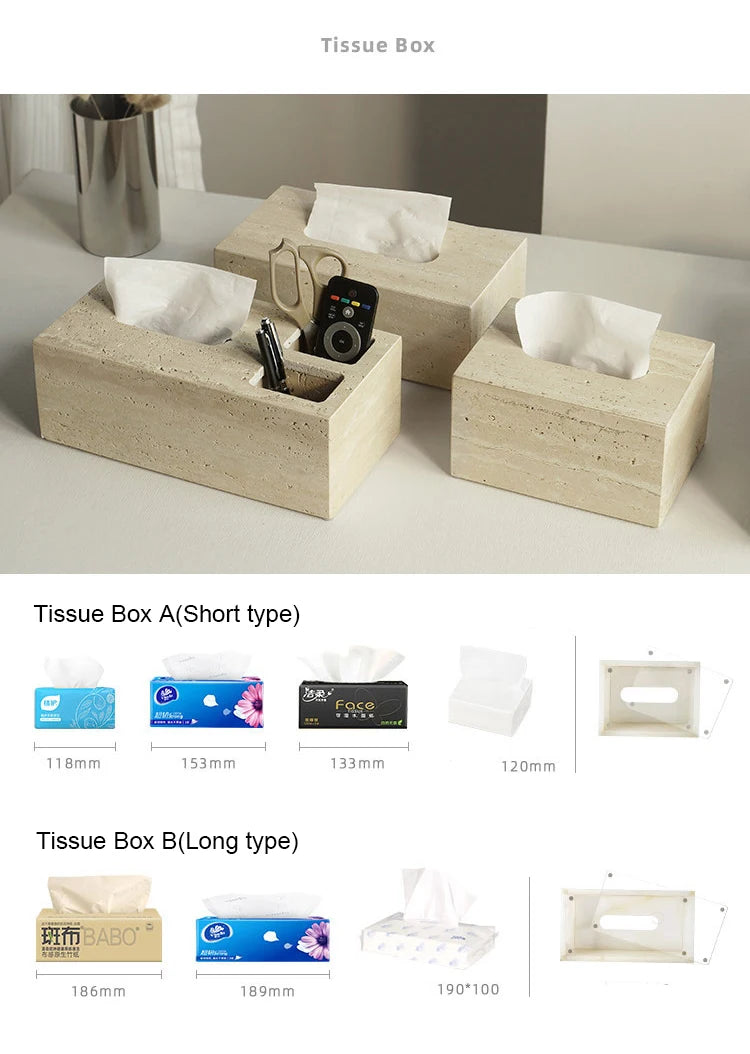 Travertine Bathroom Accessories Set Luxury Soap Dish Soap Dispenser Reed Diffuser Tissue Box Tray Bathroom Set
