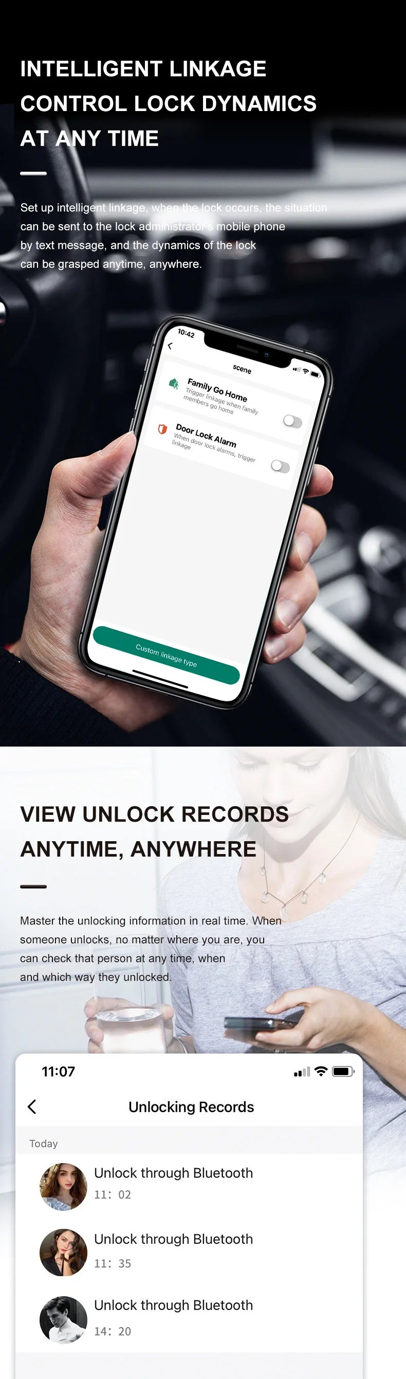 Smart Lock Bluetooth APP Control IP55 Waterproof Rechargeable for Luggage Gym Office Zinc Alloy Anti Theft Padlock