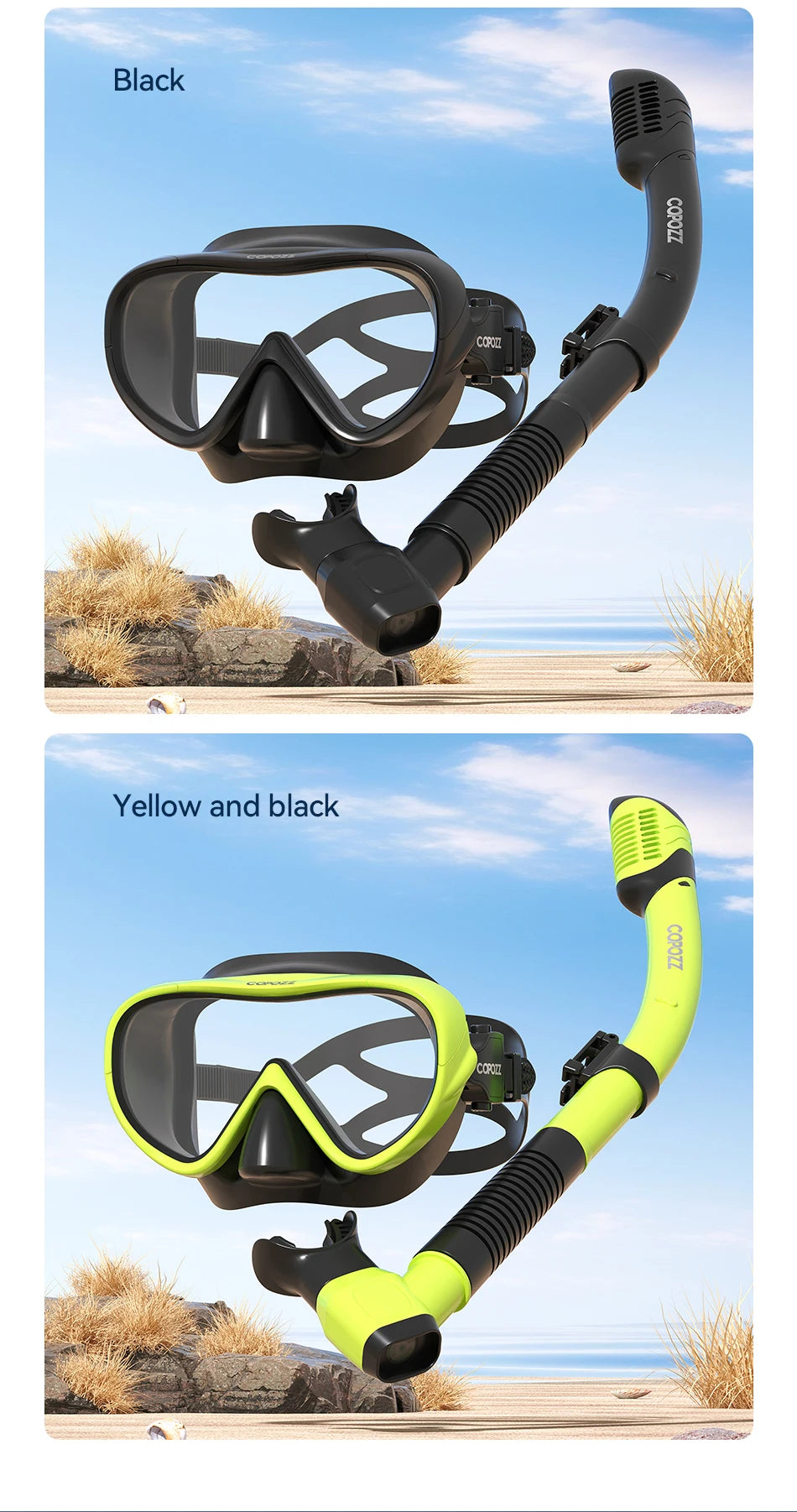 COPOZZ Professional  Diving Mask Full Vision Mask Underwater Snorkel Mask Set Swimming Snorkel HD Anti Fog Diving Equipment WardBoyzPROShop