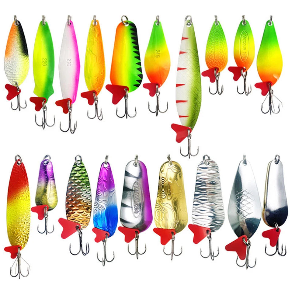 16g/18g/21g/25g/28g/32g Spoon Lure Fishing Lure Metal Sequin Tree Hook Sequin Breasted Fishing Tackle Marine Fishing Spoon Bait