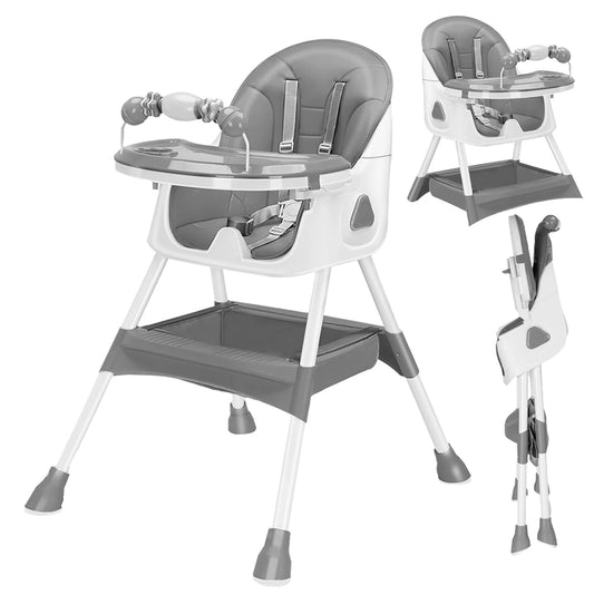 UBRAVOO Foldable Baby High Chair 6 Months Plus, with Large Antislip Pad & ToyRack, Easy to Clean Feeding , E500 WardBoyzPROShop