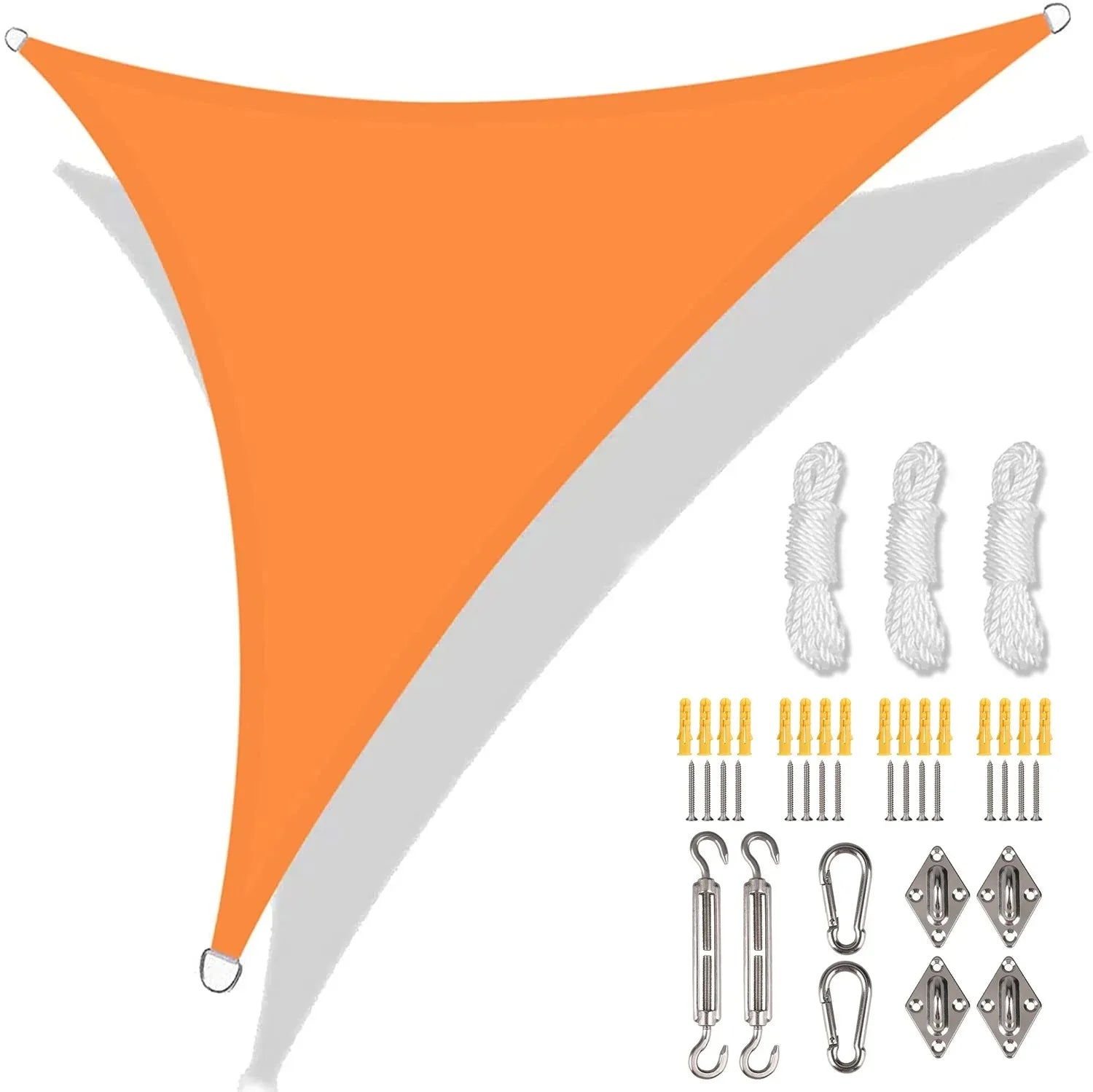 5/3.6/3/2M Triangle Shade Sail Waterproof Sunshade Sail Canopy 98%UV Block Awning with Free Rope for Garden Patio Pergola Gazebo WardBoyzPROShop