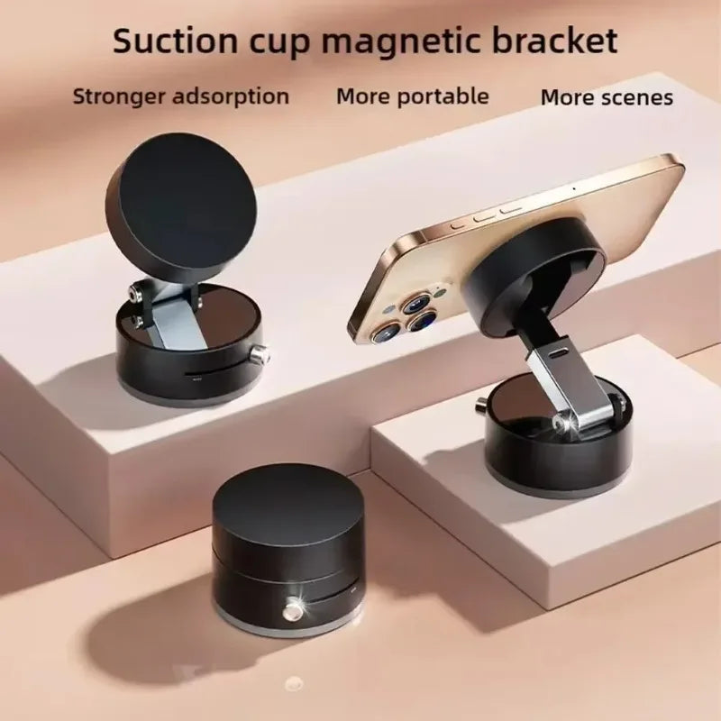 Foldable Car Phone Holder Vacuum Double-sided Magnetic Dashboard GPS Stand for Magsafe iPhone 16-12 Pro Max Samsung Xiaomi Mount WardBoyzPROShop