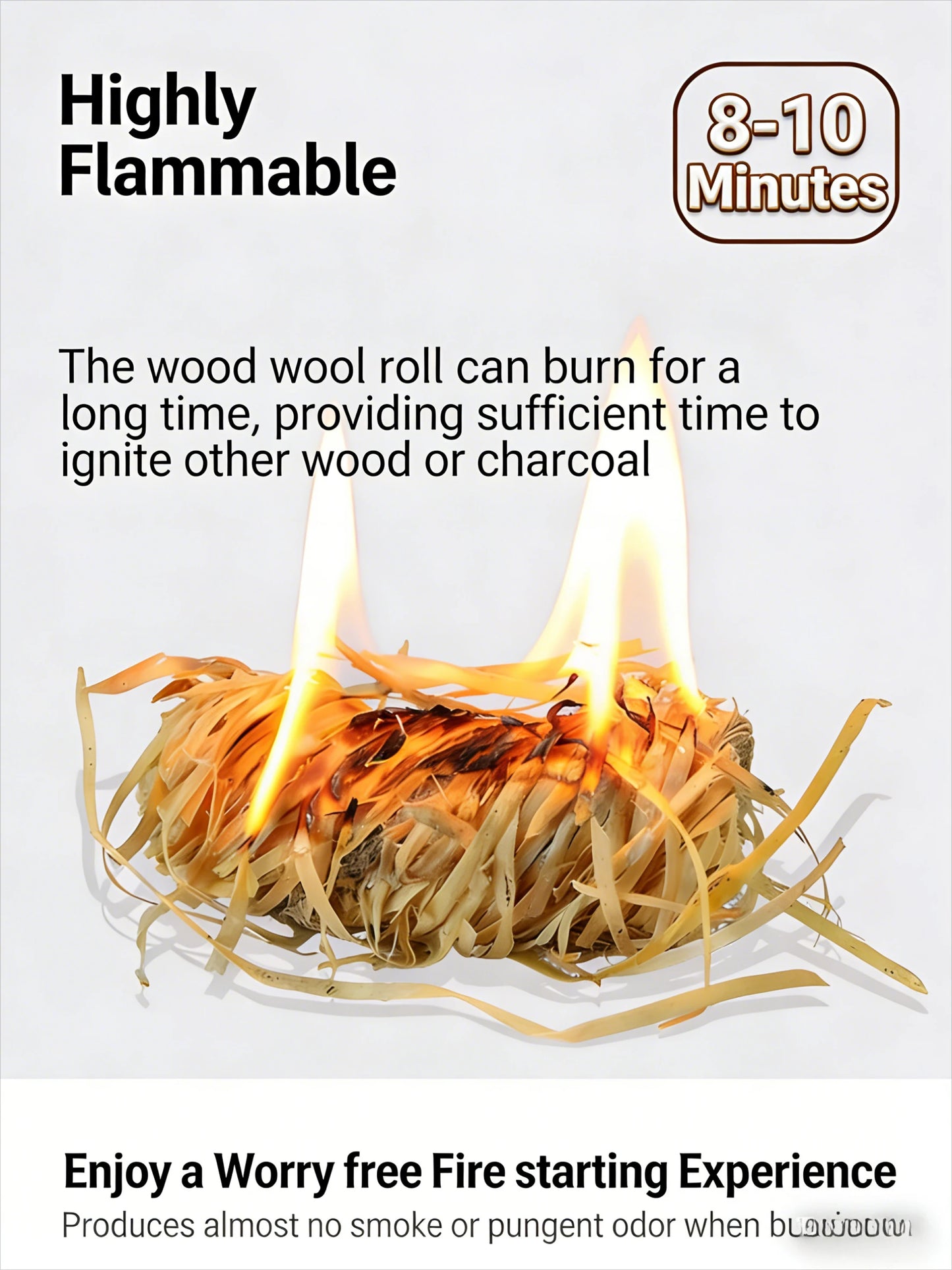 BBQ Charcoal Fire Starter Waxed Wood Kindling Sticks Easy to Light Natural Fire Starter for Camping Fireplace Outdoor Cooking