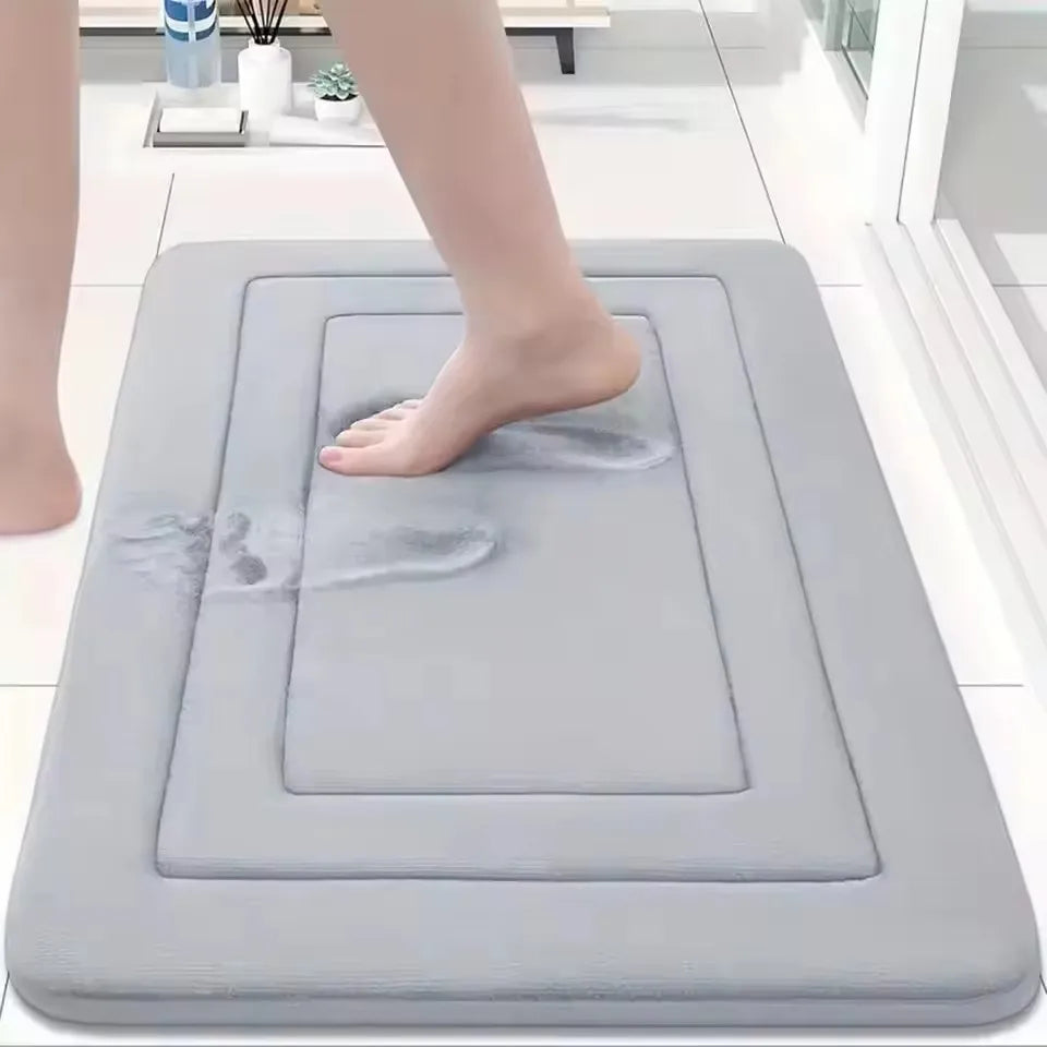 Bathroom Mat Non-slip Bathtub Basin Side Floor Carpet Memory Foam Super Absorbent Shower Room Mats Soft Bath Rug Bathroom Decor