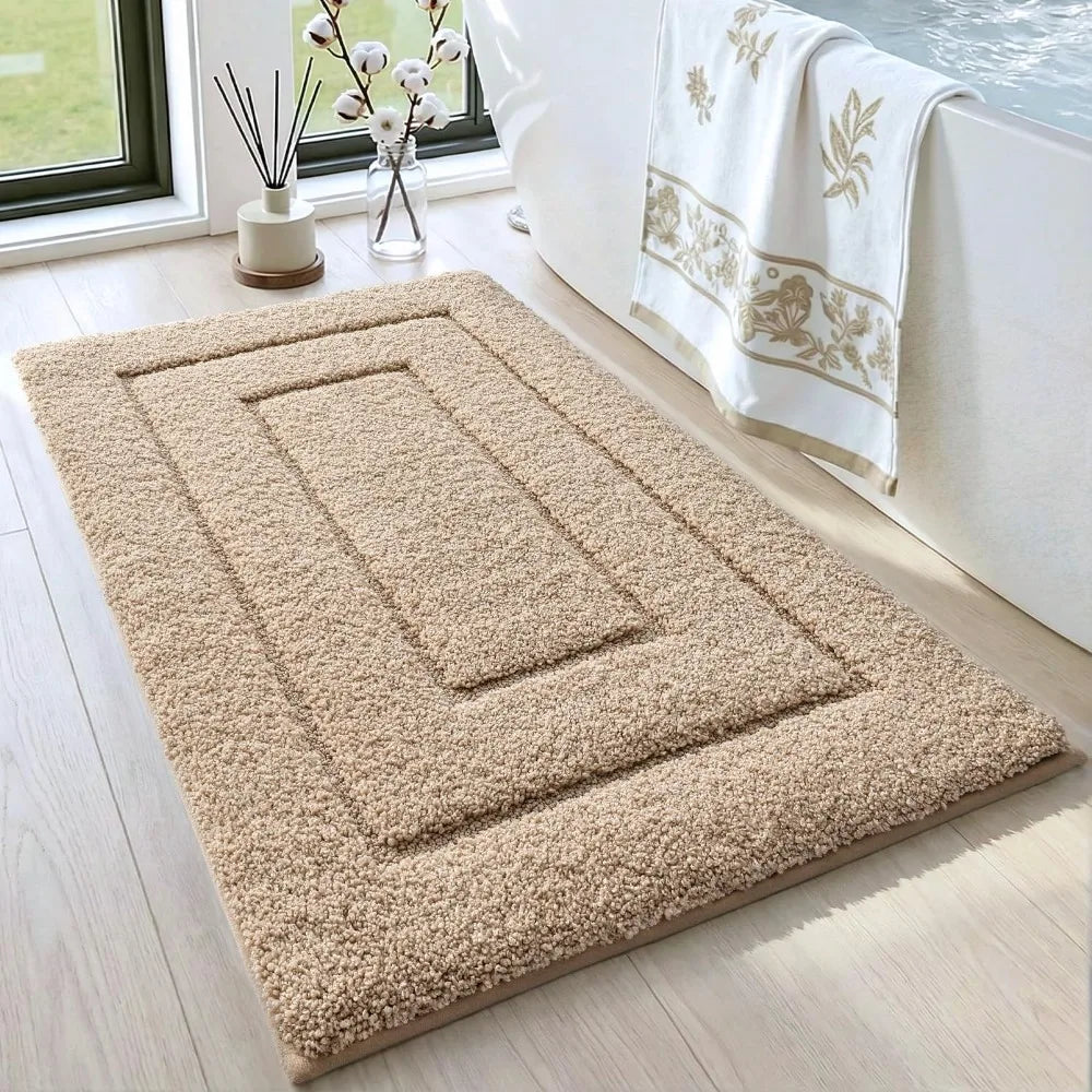 Bathroom Rug, Non Slip Washable Bath Mat for Shower Floor, Absorbent Soft Bathmat with TPR Backing, Quick Dry Microfiber Carpet