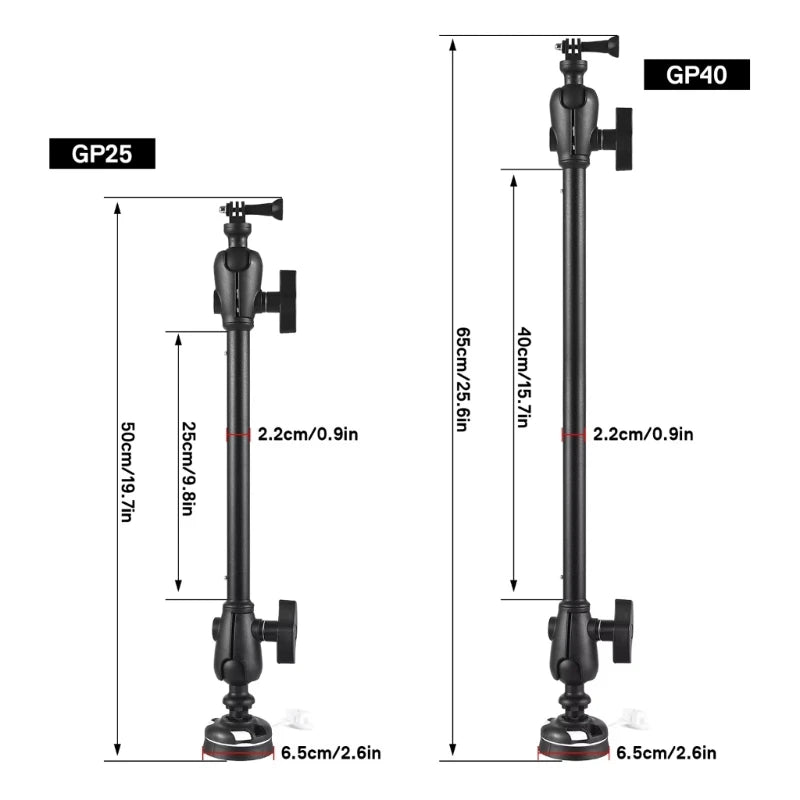 Lightweight Marine Camera Mount Holder Boats Canoes Camera Mount with Long Arm Adjustable Kayak Camera Mount Brackets