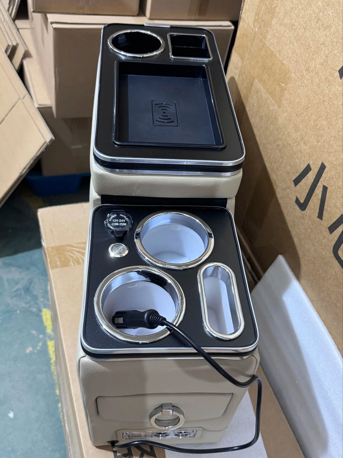 For Ford Tourneo Custom Row Front Railing Box Set General Business Armrest Central Store Business Car Mobile Charge Usb