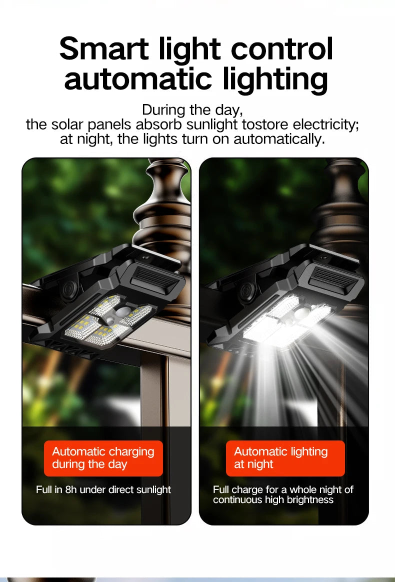 New upgraded intelligent sensing solar clip lamp outdoor courtyard lamp garden lighting solar wall lamp