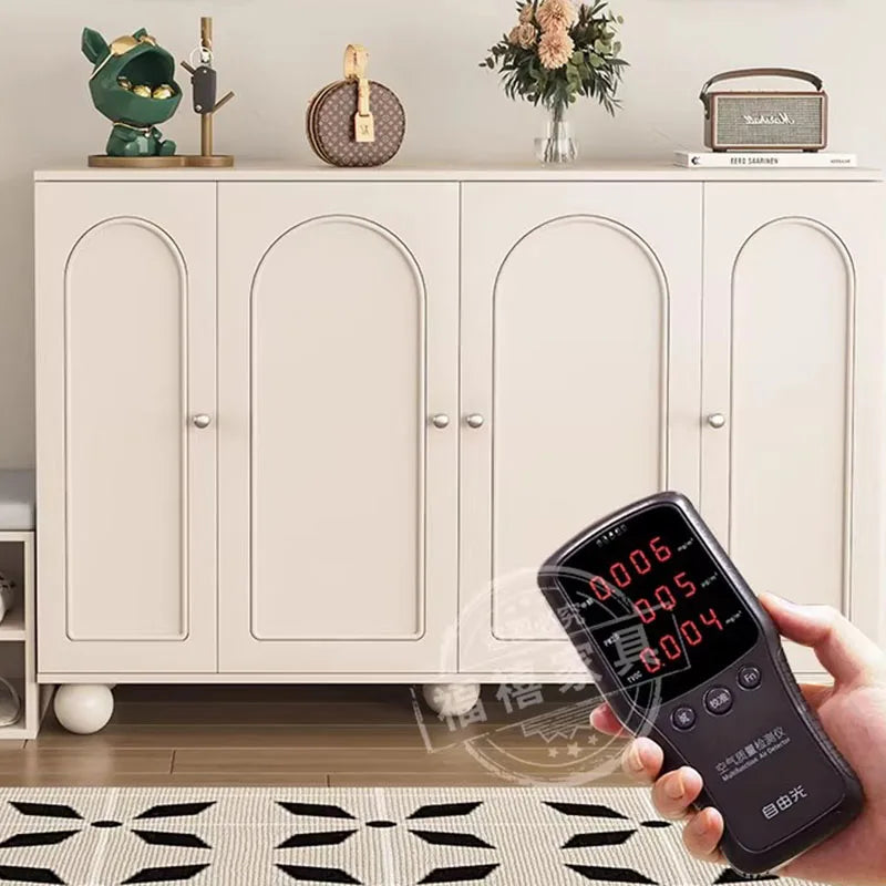 Home porch indoor entrance door shoe cabinet porch cabinet small size large capacity rattan solid wood locker.