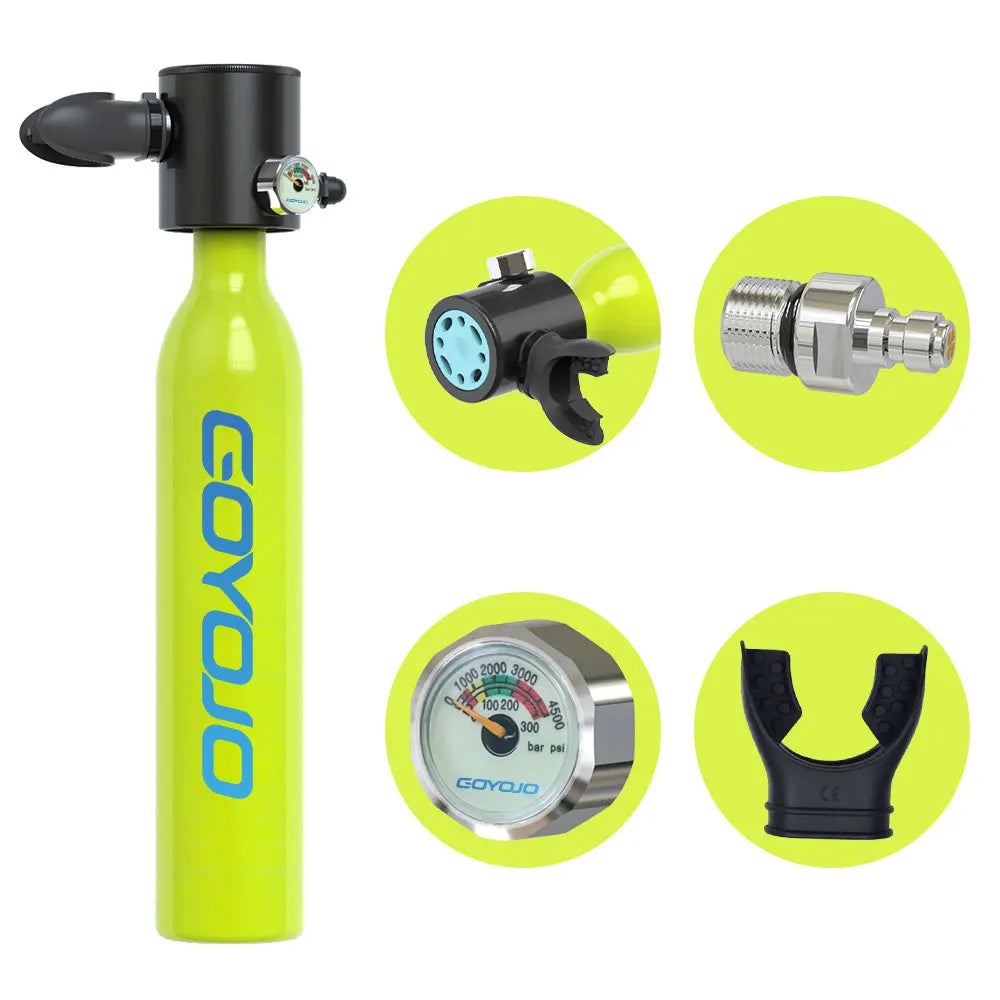 Mini Scuba Tank Diving Equipment Underwater Diving Cylinder Inflator 0.5L Outdoor Oxygen Tank 5-10 Minutes Spearfishing WardBoyzPROShop