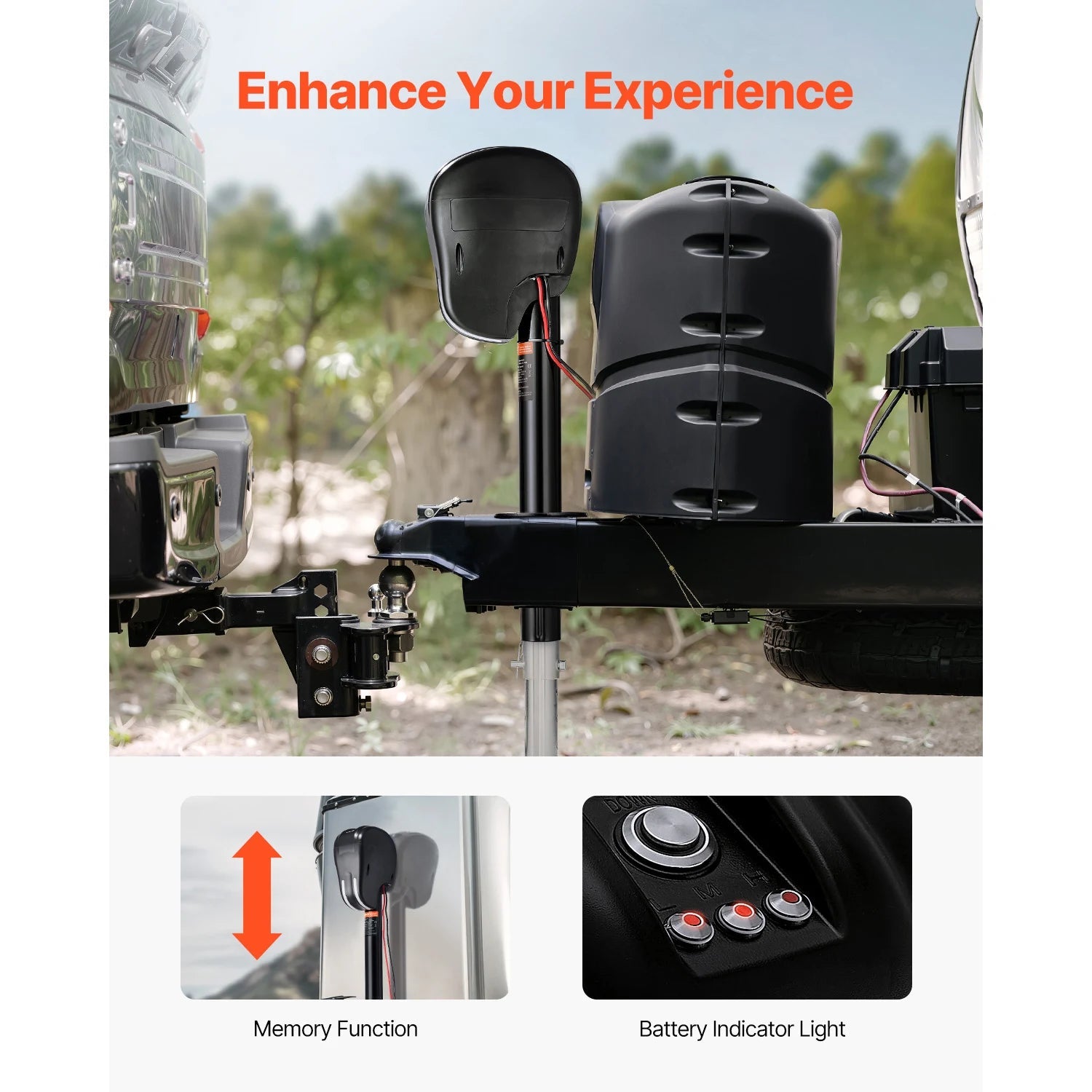 VEVOR 3500 lbs Electric Trailer Jack 9.5"-26.3" Lift with 2 Way Connector & Memory Function RV Power Tongue Jack for Campers WardBoyzPROShop