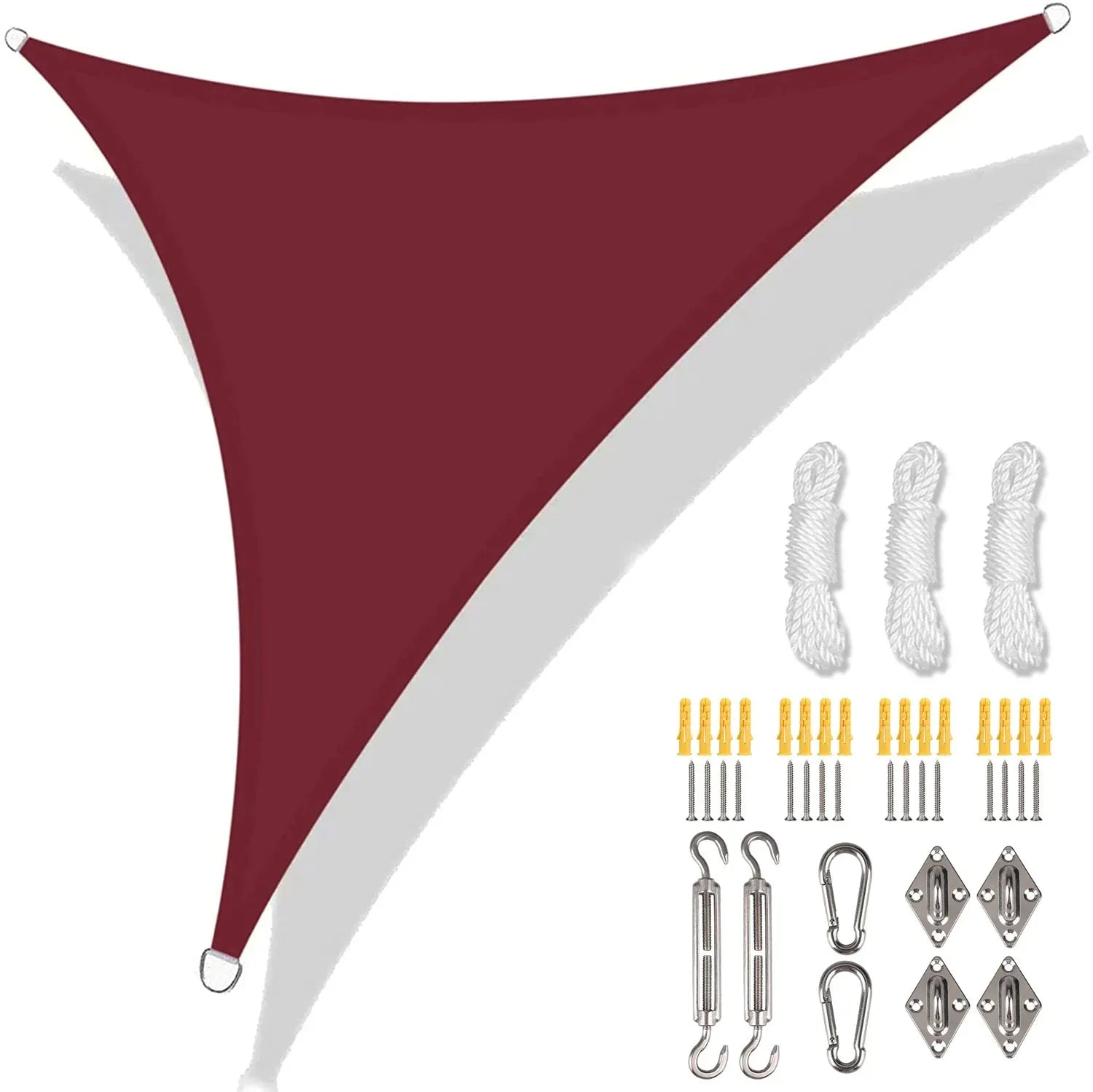 5/3.6/3/2M Triangle Shade Sail Waterproof Sunshade Sail Canopy 98%UV Block Awning with Free Rope for Garden Patio Pergola Gazebo WardBoyzPROShop