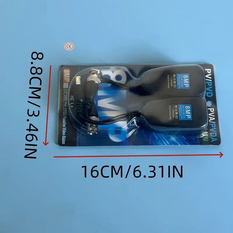 8MP 2 IN 1 HD Video Balun BNC TO RJ45 Transceiver Coax BNC And DC Connectors For 8MP HDCVI HDTVI AHD Analog Camera