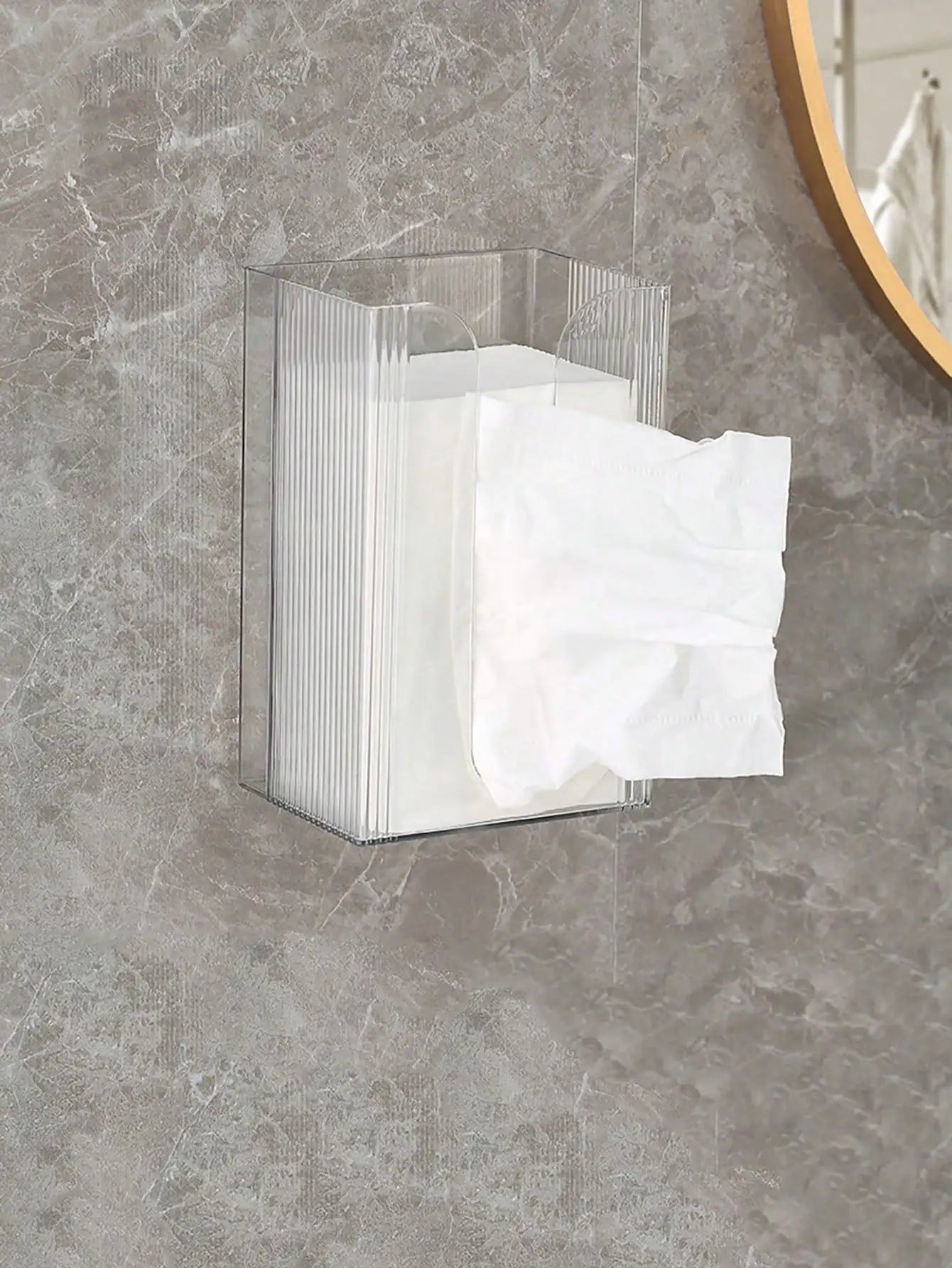 Bathroom Wall-Mounted Self-Adhesive Tissue Box Multi-Function Paper Towels Storage Box Portable Draw Cartons Commodity