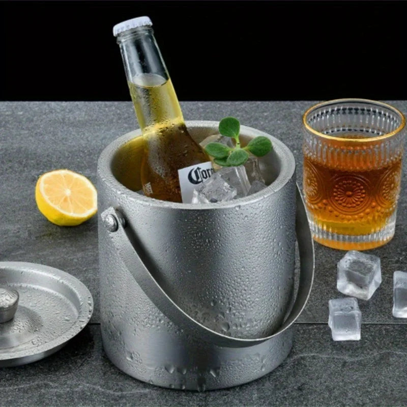1.6L/2L/3L Stainless Steel Insulated Ice Bucket Wine Beer Champagne KTV Party Cooler WardBoyzPROShop