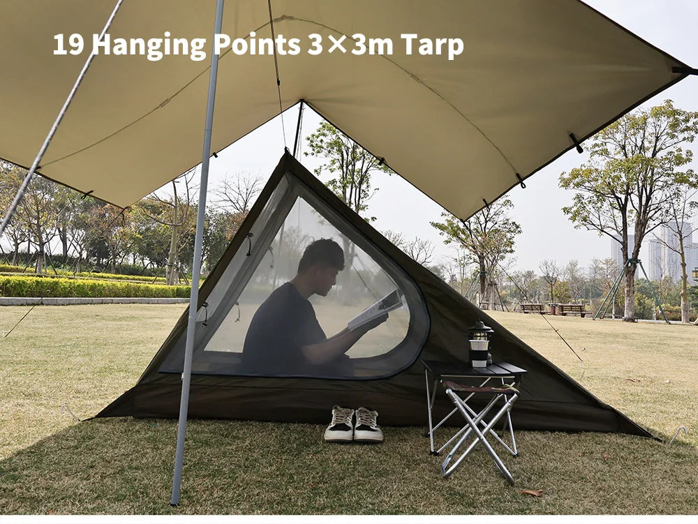 Airy Mesh Tent 1 Person Ultralight Tent Quick Setup Backpacking Shelter Breathable Mosquito Proof for Camping and Trekking WardBoyzPROShop