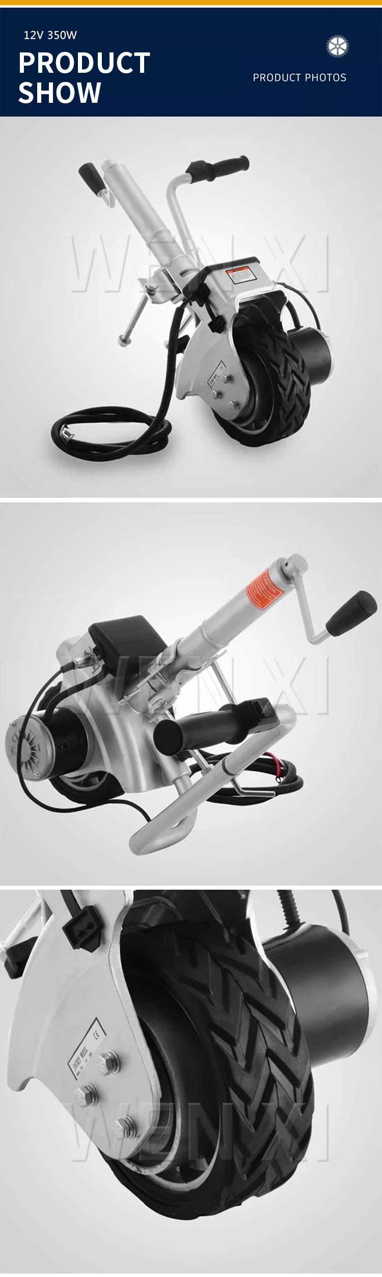 Electric Car Mover Trailer Jockey Wheel 12V Mover Electric Horse Float Automatic Brake Foldable