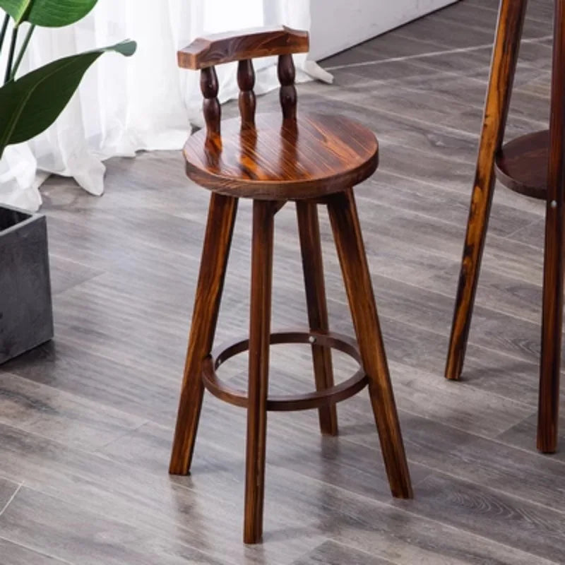 American Style Solid Wood round Bar Table Set Small High-Top Balcony Lounge Coffee Table