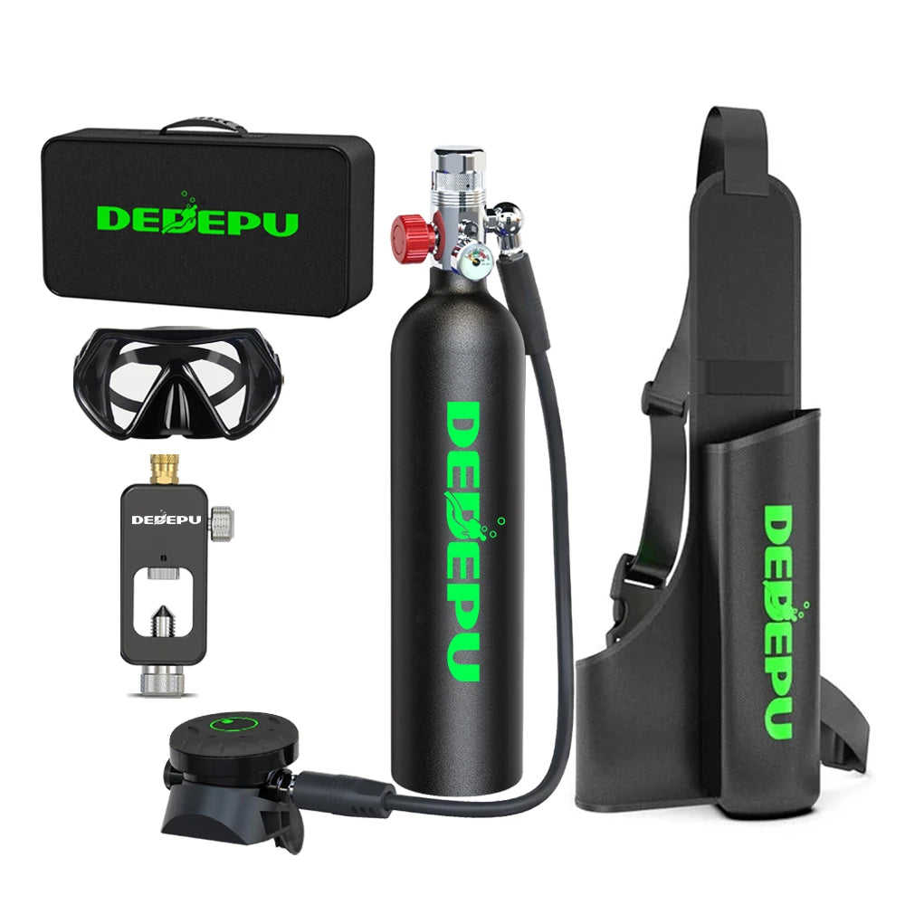 DEDEPU 1L Scuba Diving Tank Professional Diving Equipment Underwater Breathing Scuba Tank Oxygen Cylinder 15-25 Minutes