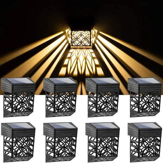 1/2/4PCS Solar LED Fence Lights Outdoor Waterproof Garden Wall Lamp for Yard Lawn Balcony Stairs Pathway Landscape Lighting