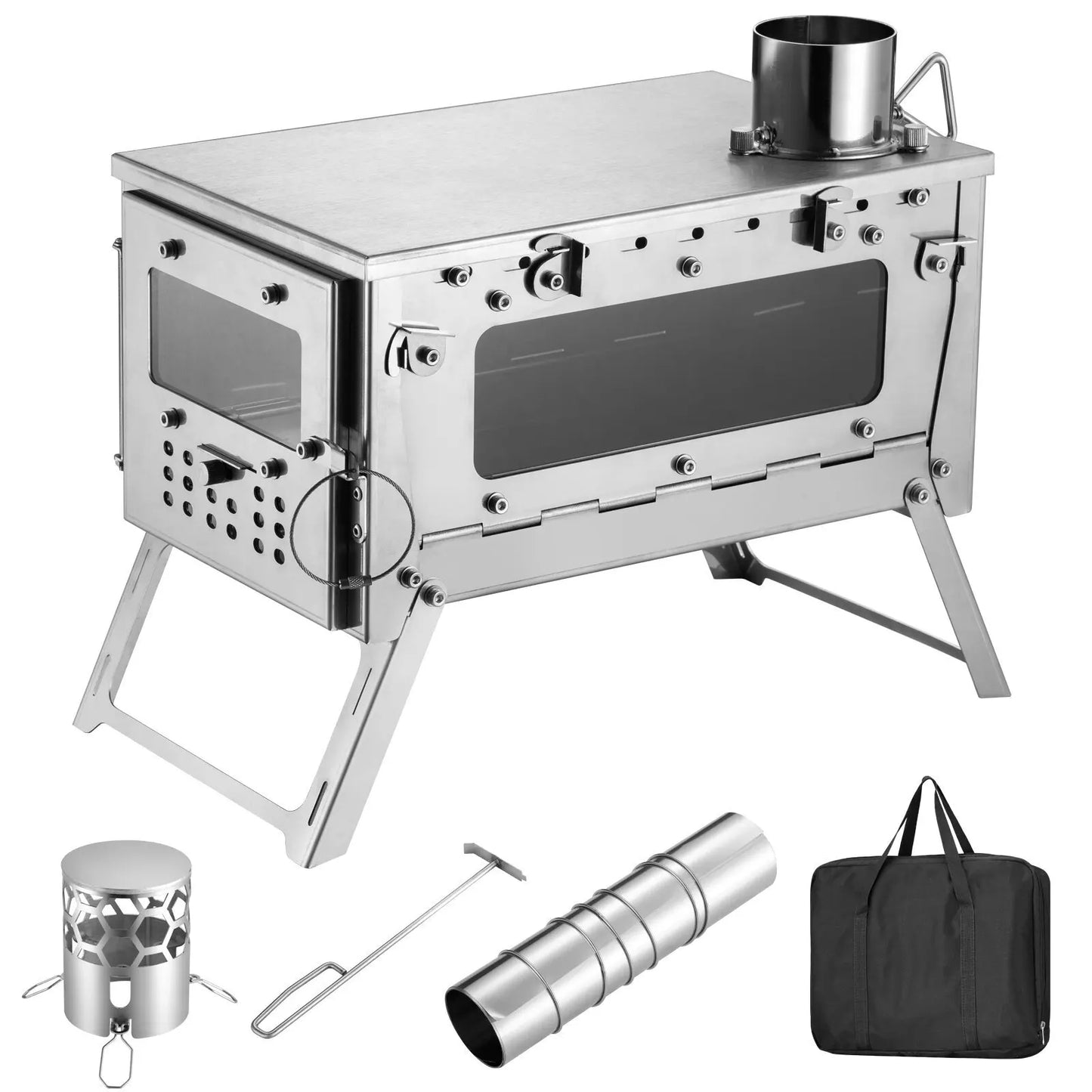 Hot Tent Stove Ultralight Wood Burning Stove For Tent Outdoor Camping Firewood Oven For Winter Backpacking