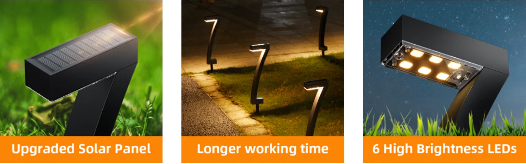 6Pack Bright Solar Outdoor Lights Pathway, 12 Hrs Solar Garden Lights, Auto On/Off for Outside Landscape Path Yard Walkway WardBoyzPROShop