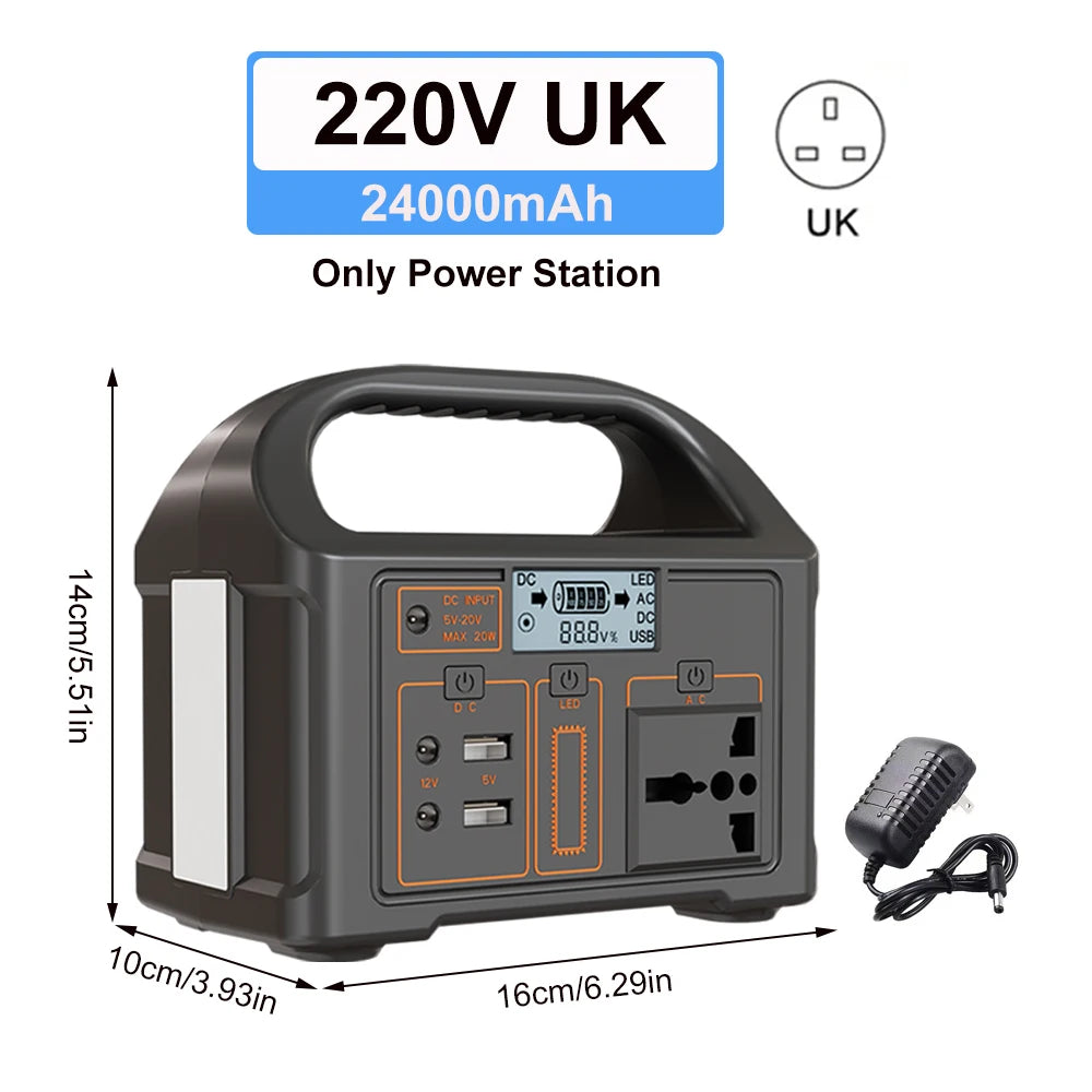 Gaiaray 100W Portable Power Station 24000mAh LiFePO4 Charging Energy Station Solar Generator AC110V 220V Power Bank for Camping WardBoyzPROShop