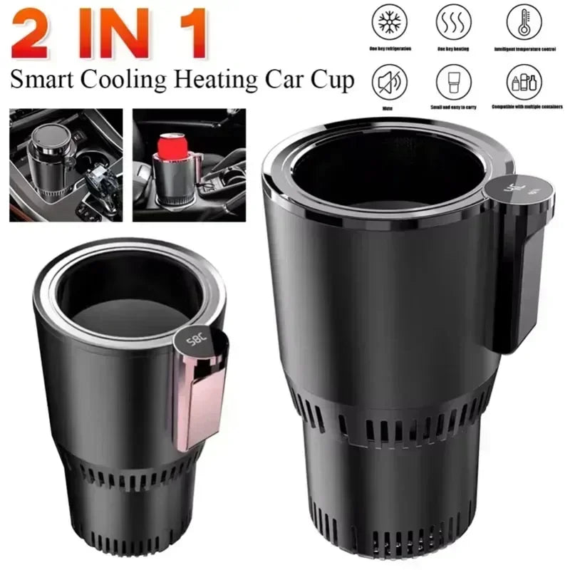 Auto Intelligent Hot and Cold Cup Holder 2-in-1 Smart Cooling Heating Cup Holder Mini Car Refrigerator Office Cool and Heat WardBoyzPROShop