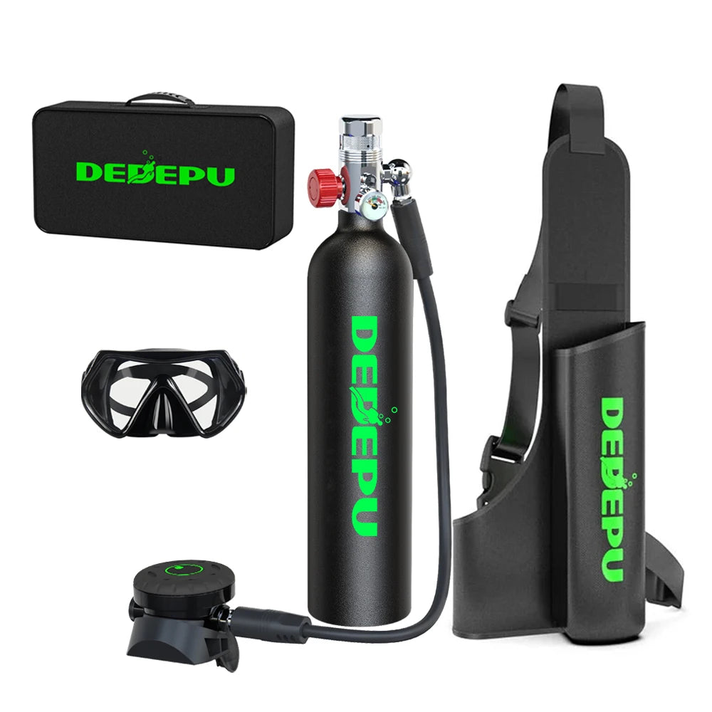 DEDEPU 1L Scuba Diving Tank Professional Diving Equipment Underwater Breathing Scuba Tank Oxygen Cylinder 15-25 Minutes