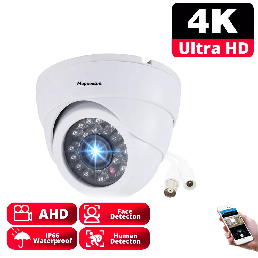 4K CCTV Security Analog Dome Camera BNC Outdoor Waterproof Face Detection AHD DVR Camera Video Surveillance System 8MP XMEYE 5MP