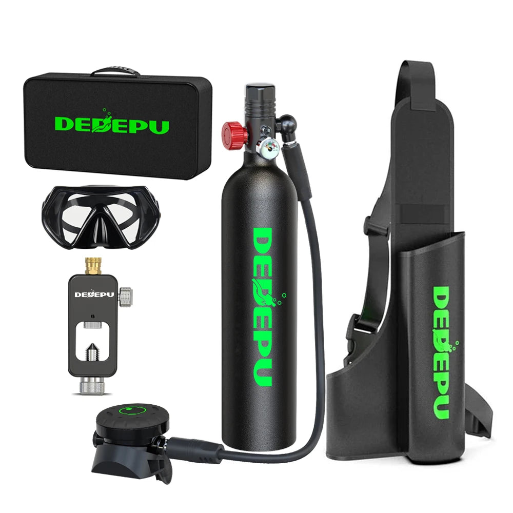 DEDEPU 1L Scuba Diving Tank Professional Diving Equipment Underwater Breathing Scuba Tank Oxygen Cylinder 15-25 Minutes